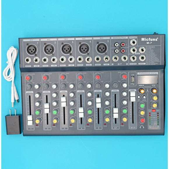 M7 5V supply Unpowered Recording Mixers with 99DSP MP3 USB DJ Bluetooth Audio Mi - Picture 2 of 4
